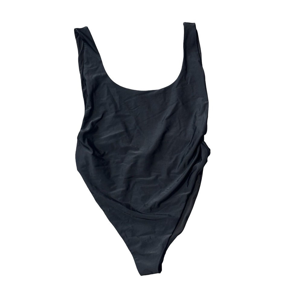 Aerie Black Scoop Neck One-Piece Swimsuit - Picture 2 of 4